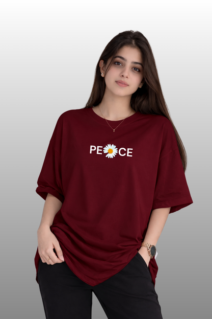 Daisy Peace Oversized Tee | Heavyweight Soft Fabric