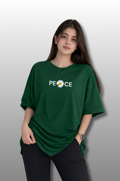 Daisy Peace Oversized Tee | Heavyweight Soft Fabric