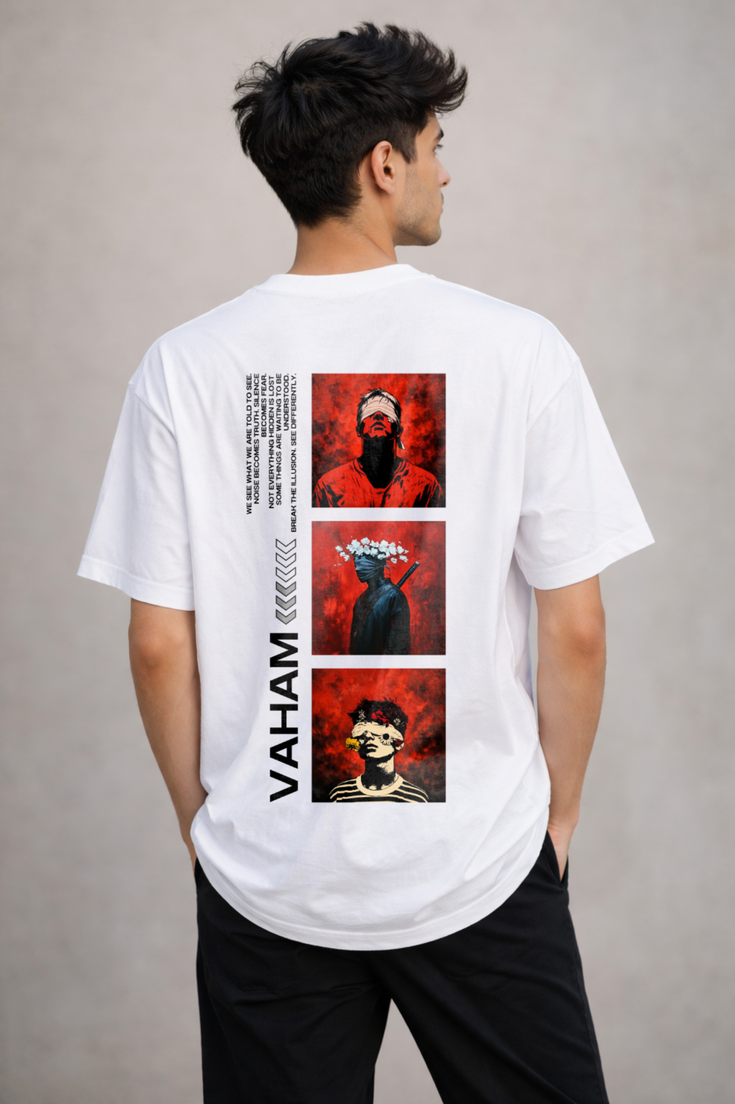 Crimson Vision Premium Fabric Oversized Tee