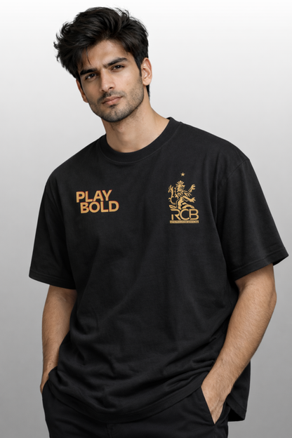 Never give Up King RCB Premium Oversized T-Shirt | Unisex